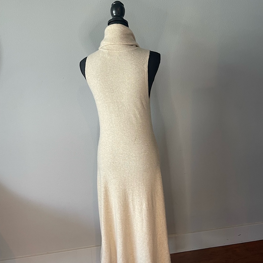 Beautiful Cashmere sleeveless rolled neck dress.